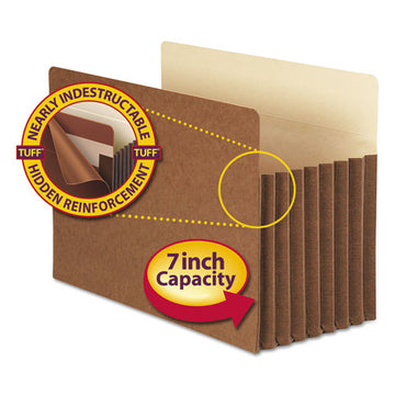 Smead® Redrope Tuff Pocket Drop-front File Pockets W- Fully Lined Gussets, 7" Expansion, Legal Size, Redrope, 5-box freeshipping - TVN Wholesale